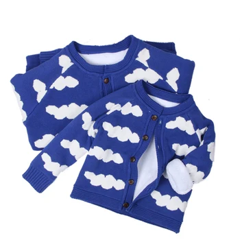 

2019 Baby Girls Boys Sweater Cardigans Knitted Clouds Blue Sweaters Baby Girls Boys Clothes Autumn Winter Knitting Tops