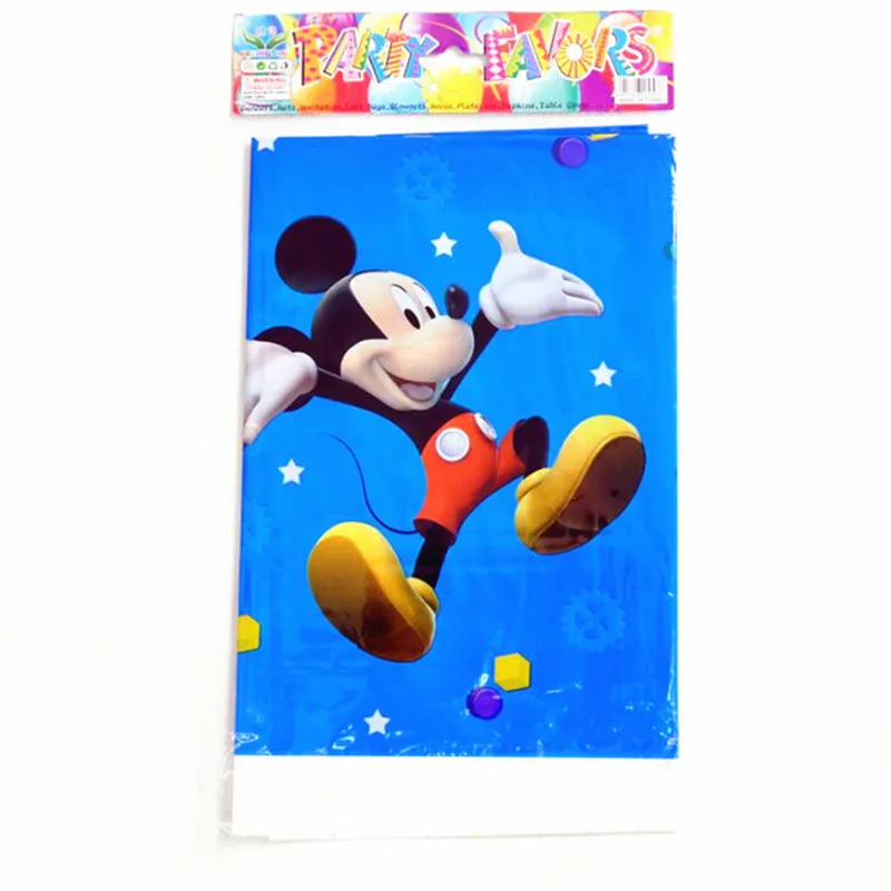 

1pc Happy Birthday Party Mickey Mouse Plastic Tablecover Disposable Tableware For Boy Kids Featival Decoration Supplies 1pcs