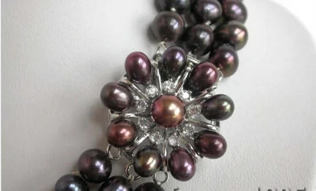 

song voge gem nanJ0521 Black Pearl Necklace!