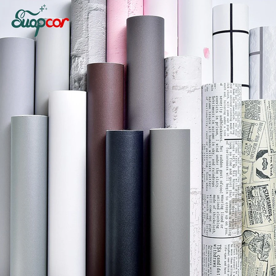 Tanie Gruba samoprzylepna matowa ścienna papierowa naklejka sypialnia sypialnia kuchnia wodoodporny olejoodporny szafka renowacja naklejki