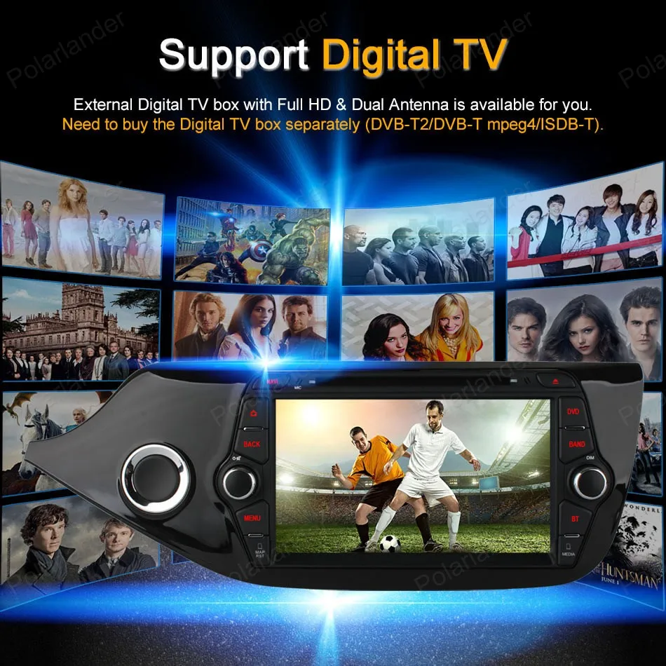 Cheap 2 din Android 4.4 car dvd player Quad Core 8 inch car stereo 1024*600 screen radio for KIA CEED 2013-2015 17