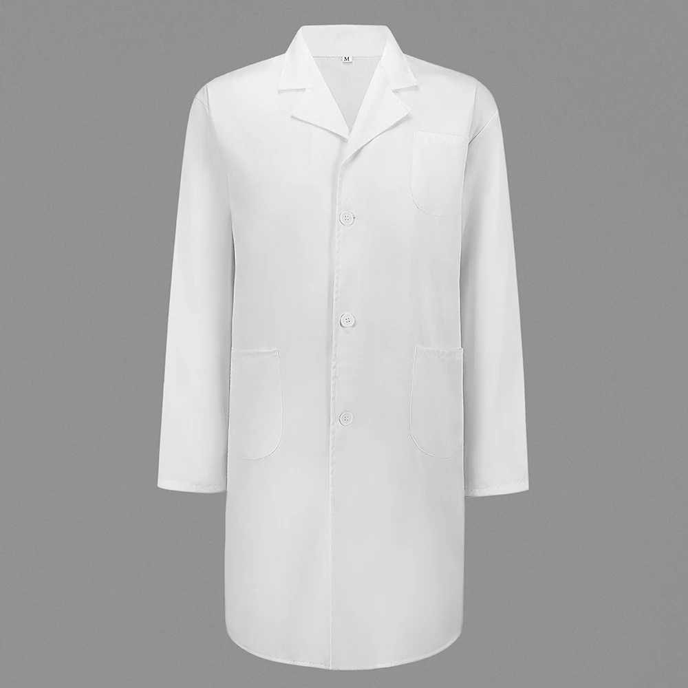 man hospital lab coat unisex Large size Lab uniforms white long sleeve