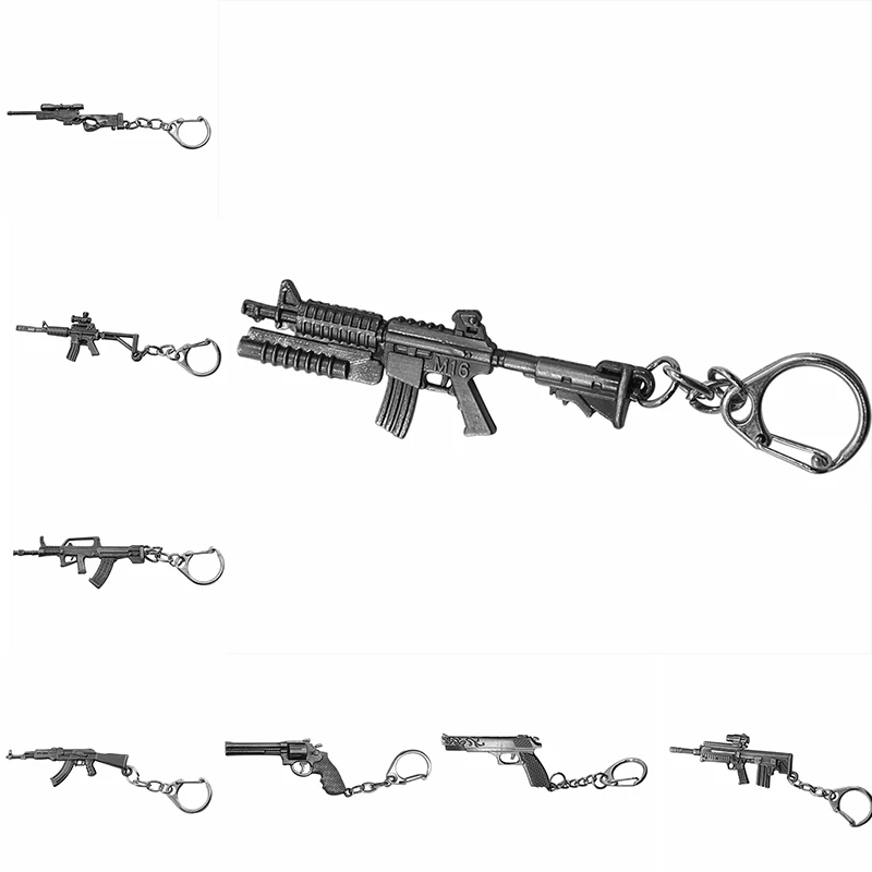 Classic Shooting Game Gun Pendant Keychain Submachine Machine Sniper