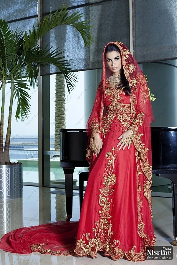 Custom made arabo abiti da sposa tradizionali abiti arabo abito da sposa  con manica lunga red dubai abiti da sposa|arabic wedding gowns dresses|arab  wedding dresseswedding dress - AliExpress