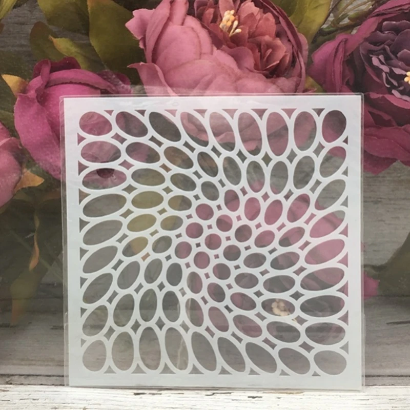 

1Pcs 5*5" Oval Wave Matrix DIY Layering Stencils Wall Painting Scrapbook Coloring Embossing Album Decorative Paper Card Template