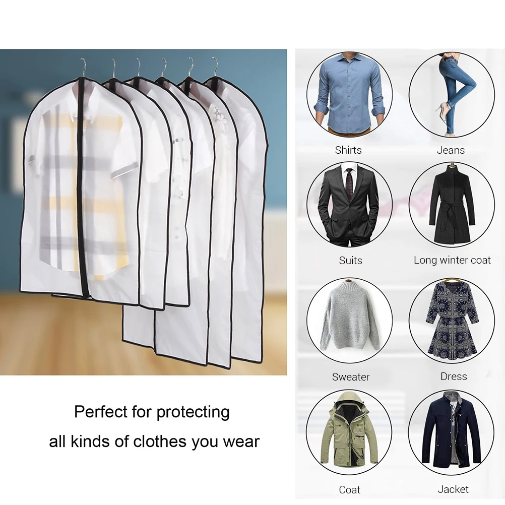 6 шт./компл. для хранения одежды пылезащитный чехол для костюма протектор шкаф сумка для хранения ткань одежды на вешалках пальто с защитой от пыли, новинка