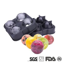 4 отверстия круглый шар льда Плесень Горячая виски коктейль силиконовые бар пить виски Sphere Плесень DIY Ice Cube лоток чайник