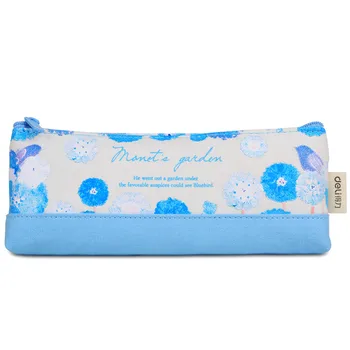 

Cute Creative Blue and Orange Pencil Case Large Capacity Student Canvas Fabric Pencil Pouch Bag with Zipper Free Shipping