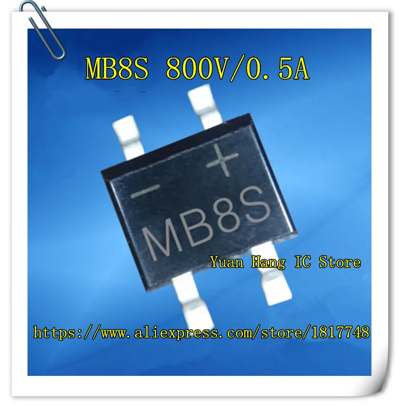 200PCS/LOT MB8S 800V 0.5A SOP 4 Bridge bridge rectifierin Battery