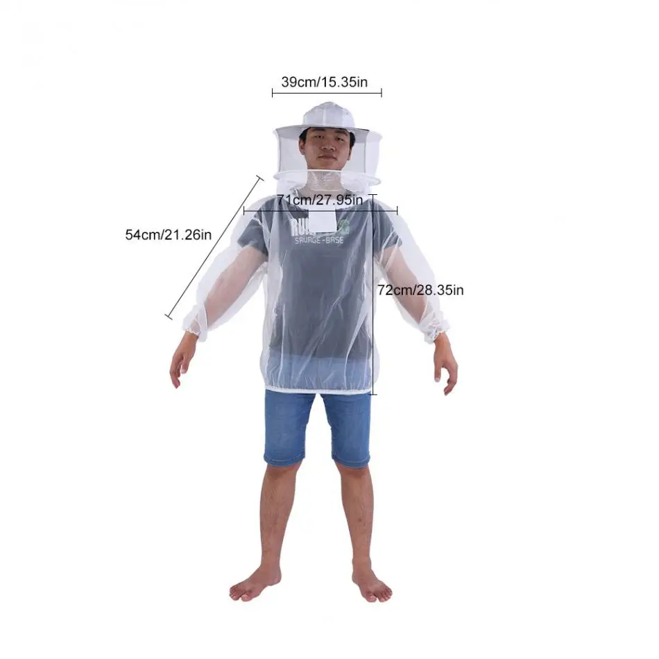 Защитный костюм для пчеловодства инструмент с капюшоном вуаль защитный удобно носить и снимать