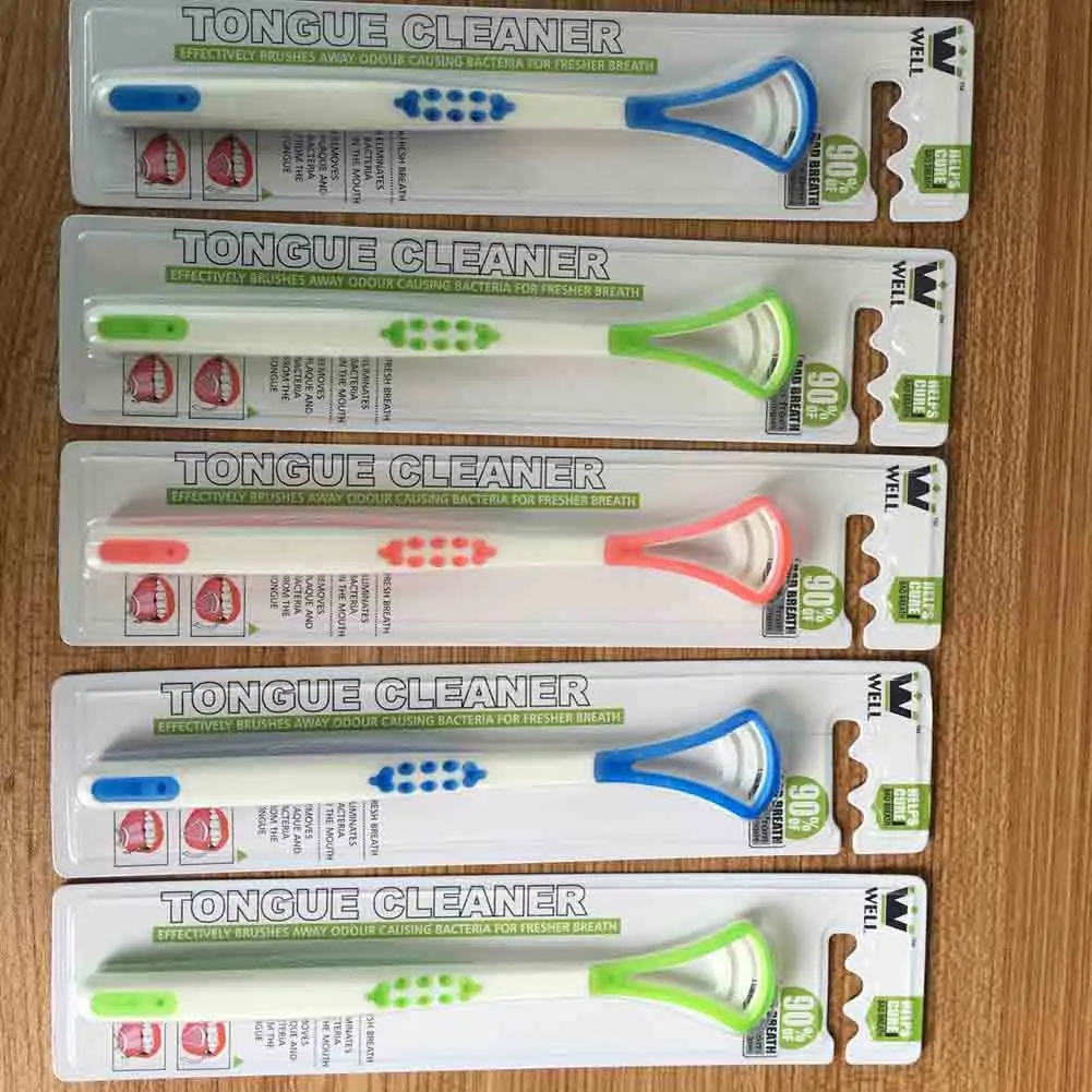 

Tongue Cleaner Scrapers Food Grade Silicone Double-sided Brush Scraper Oral Care @ME88