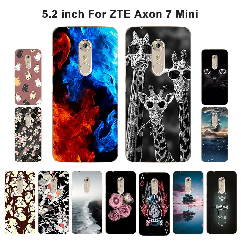 

Soft Silicon for ZTE Axon 7 Mini Phone Case Blaze Painted Clear Slim 5.2" for ZTE 7Mini TPU Back Cover for Axon 7Mini