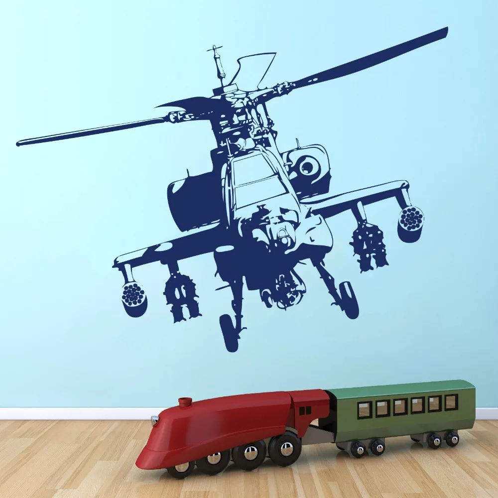 Wall Stickers Hélicoptère fumée ARMY WAR Chambre Filles Garçons Chambre Enfants F437