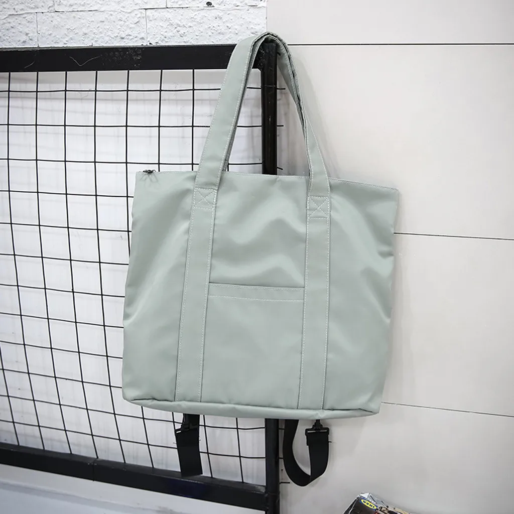 

Solid Color Schoolbag Neutral Waterproof Large Capacity Student Style Girl's Waterproof Large Capacity Soft Handle Women Bags