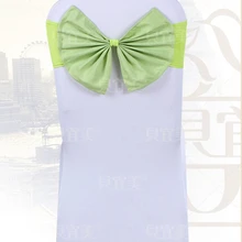 Зеленый цвет Председатель Sash Бабочка Стиль галстук-бабочка лайкра створки Свадебные украшения Банкетный стулья спандекс створки
