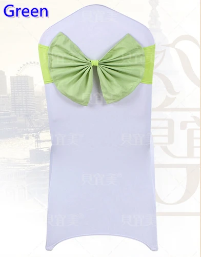 

Green colour chair sash butterfly style bow tie lycra sash wedding decoration banquet chairs spandex sash wholesale
