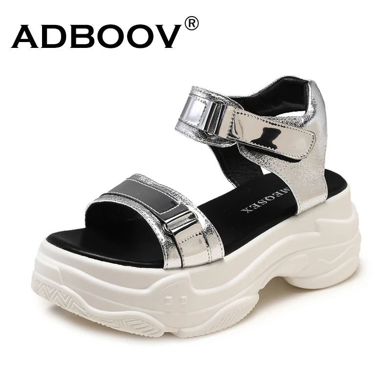 ADBOOV/Новые Босоножки на платформе женские летние ботинки с массивным каблуком на толстой подошве сандалии на плоской подошве из 2 предметов женские Sandalias Mujer