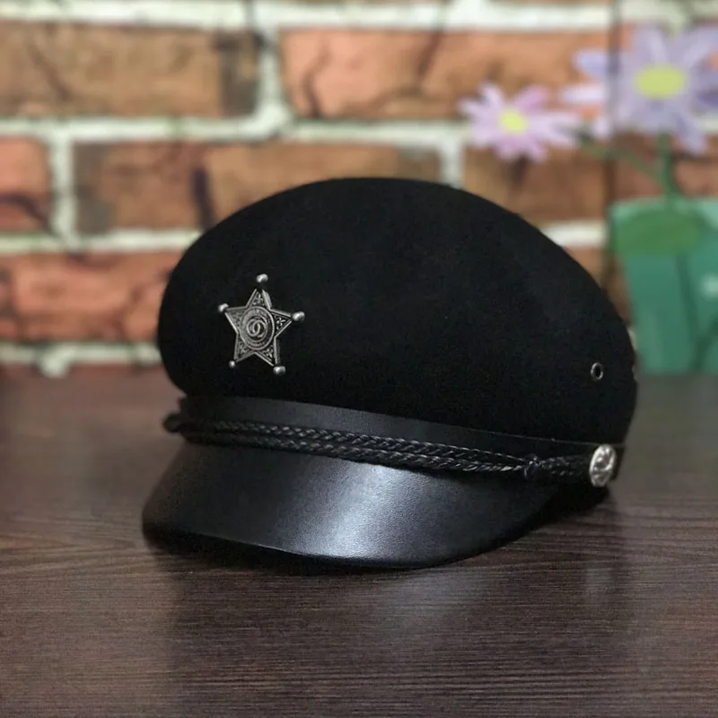 Мода шерсть бейсболка Золотая блестка черной лентой конный кепка женский шляпа мода All-матч Мода шерсть бейсболка Золотая блестка черной лентой конный кепка женский шляпа мода All-матч