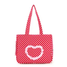 Сумка-переноска в горошек с рисунком Красной любви для собак, переноска для кошек, Портативная сумка с мягкой стороной, сумка-тоут с флисовыми подушечками для маленьких домашних животных