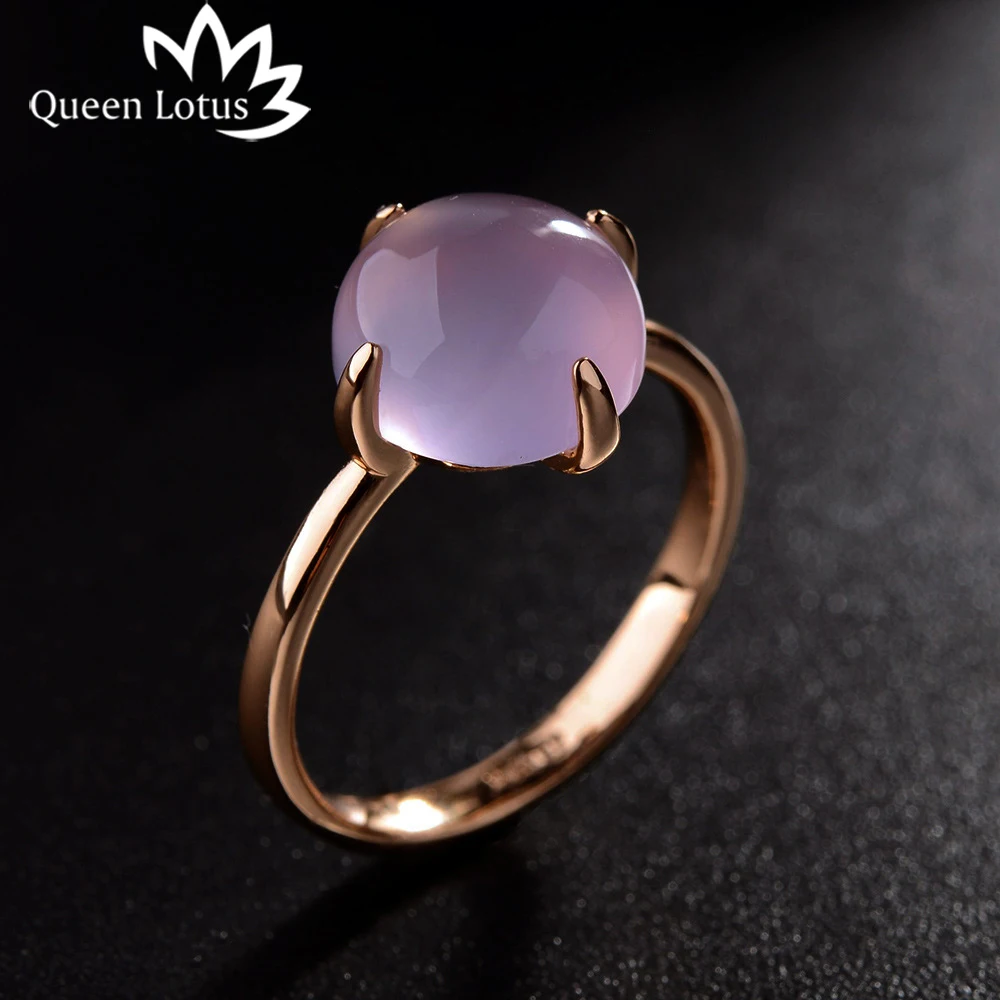 Женское кольцо кошачий глаз серебряное и Золотое с камнем Queen Lotus простое модное в