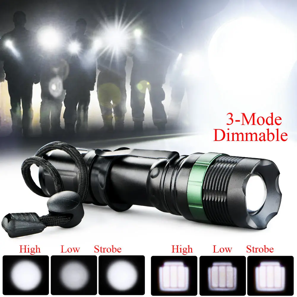 LED Flashlight Tactical Flash light 3000Lumens Q5 LED Torch Flashlights