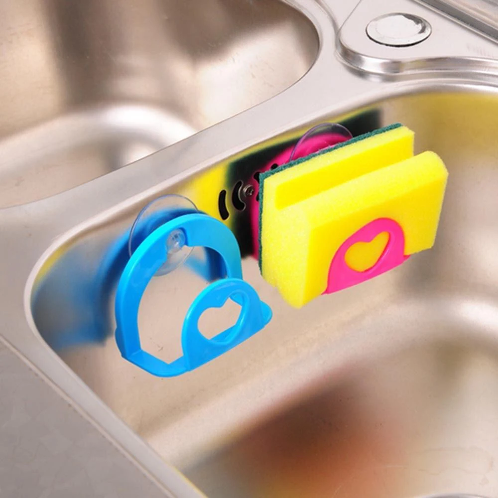 

Useful Suction Cup Rack Storage Shelf Sponge Holder PP 8*4*7cm Kitchen Tools Sink Container Gadget
