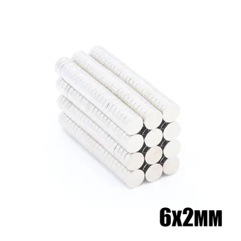 

200pcs 6x2 mm neodymium magnet 6*2 mm strong rare earth neodymium disc small magnets 6x2 mm NdFeB permanent magnetic 6mm*2mm