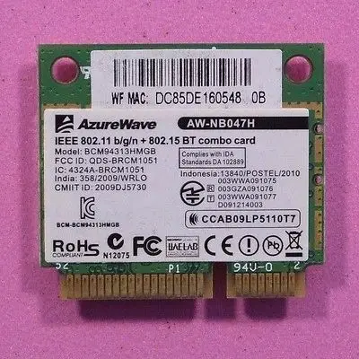 Карта беспроводного адаптера для Broadcom Bcm94313HMGB AzureWav AW-NB047H BCM4313 Half Mini Pci-e Wifi Bluetooth 4 0