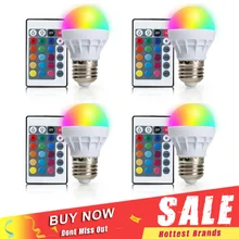 4 шт./лот 3 Вт RGB E27 Прожектор светодиодный Blub rgb контроллер светодиодный светильник Внутреннее освещение украшение bombillas пульт дистанционного управления для столовой