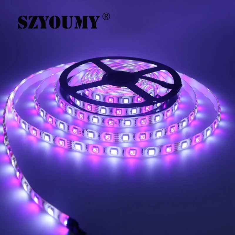 Szyoumy 50 м 10 рулонов SMD 5050 RGB Светодиодные ленты IP20 IP65 5 м 300 светодиодный DC 12 В RGBW rgbww fita светодиодный полосы света гибкий неон Клейкие ленты