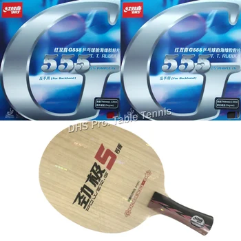 

Pro combo racket DHS Power G5 Blade with 2x DHS G555 Rubber with sponge