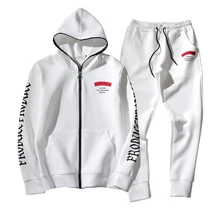 Высокое качество Мужская одежда комплект спортивной одежды осень толстовки спортивные наборы мужские костюмы мужские куртка+ брюки 2 шт