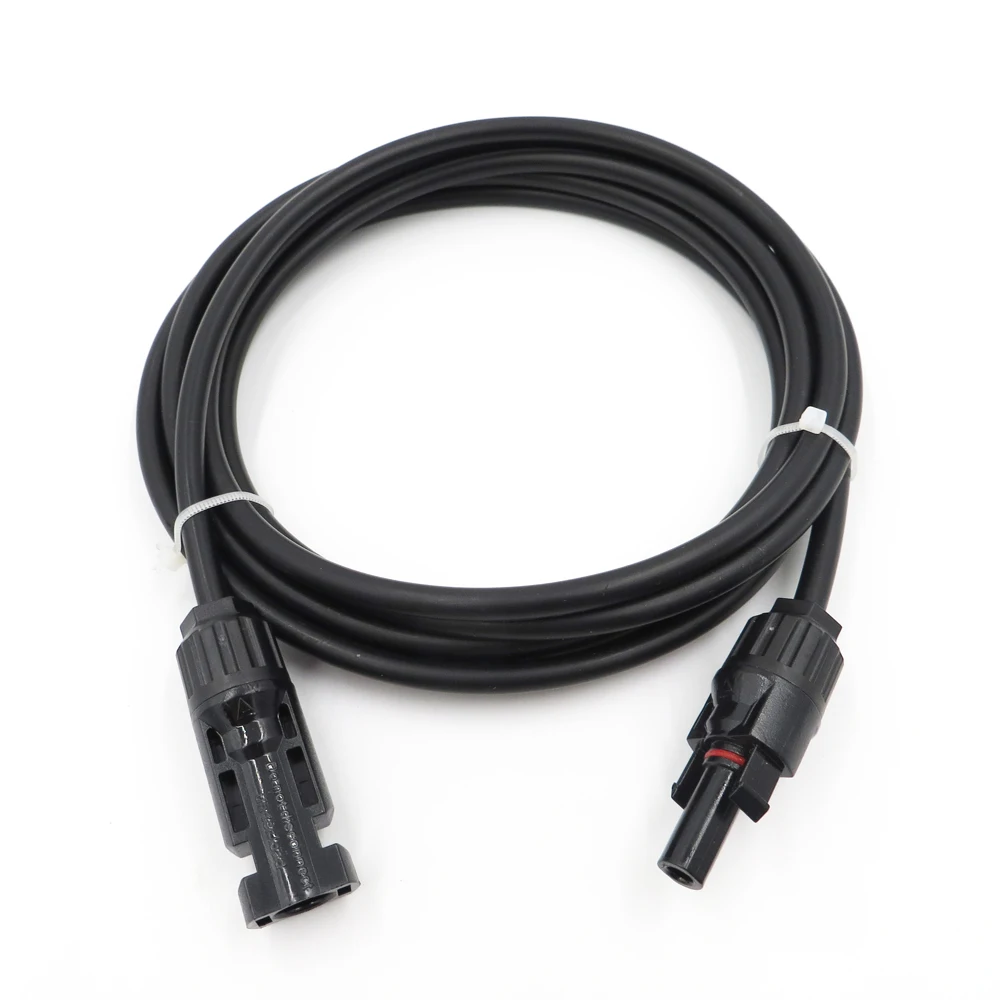 

4mm2 12AWG 1m 2m 3m 5m 10m MC4 Connector Extension Connect branch black parallel Series extend cable quickly connection pv cells