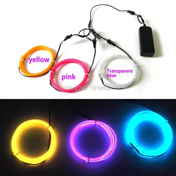 

With Toys/Craft Party Decoration 3Meter three colors 3.2mm Flexible EL Wire Rope Tube Neon Led thread Light with 3V inverter