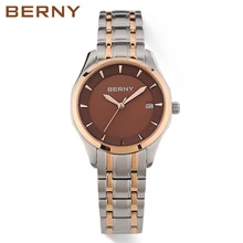 BERNY 2017 Women Watches Bracelet Watch Ladies Rose Gold Luxury Business Stainless Steel Waterproof Women’s Wrist Watches 2659L