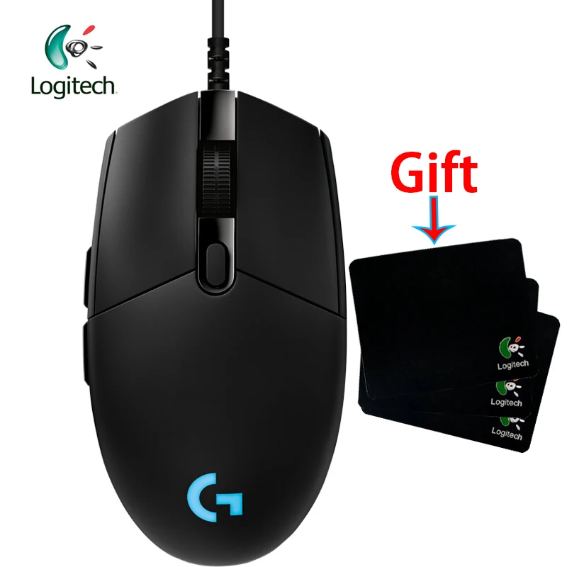 

Logitech G Pro E-sports Gaming Mouse with Sensor PMW3366 12K & Sensor HERO 16K Optional RGB Wired Mouse with Free Gift Mouse Pad