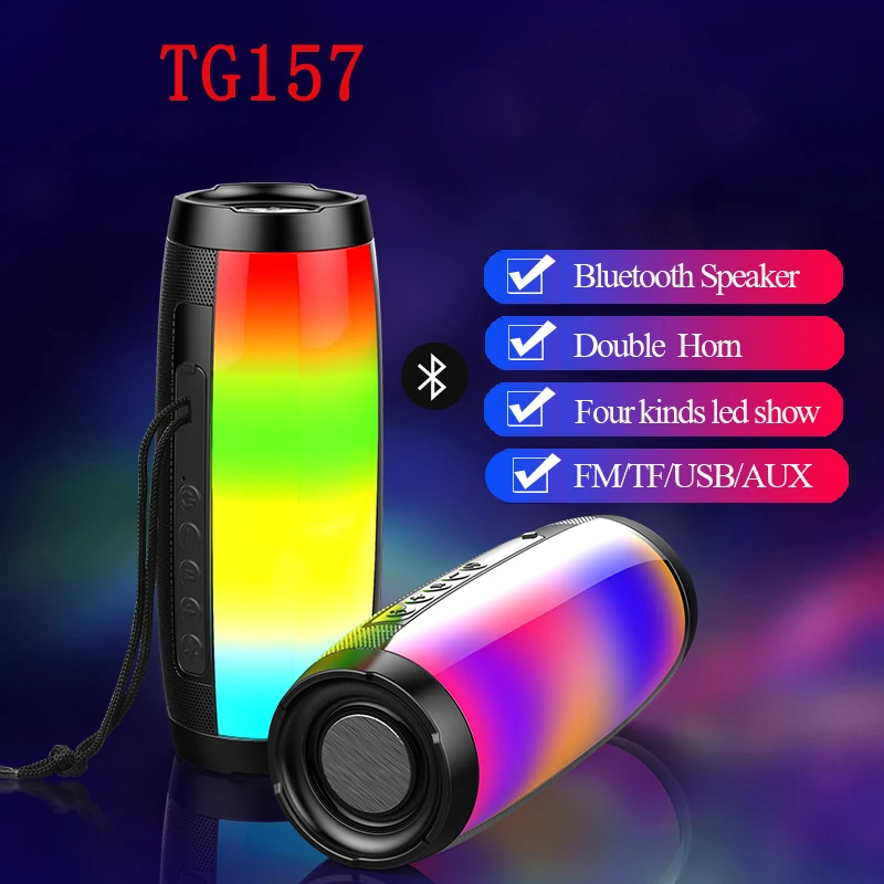 

Wireless Bluetooth Speaker Portable Column Outdoor Speaker 10W Subwoofer Sound Bar with Mic Support FM Radio TF USB Music Player