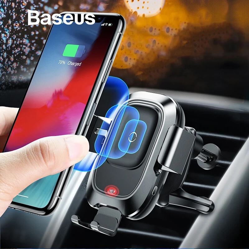 Baseus 10W Wireless Charger Car Phone Holder For iPhone XR