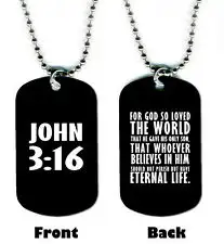 Dog tag ожерелье John 3:16 2 Стих Библии христианские религиозные Бог Иисусова молитва Лидер продаж Библия Иисус бирки собаки ожерелья