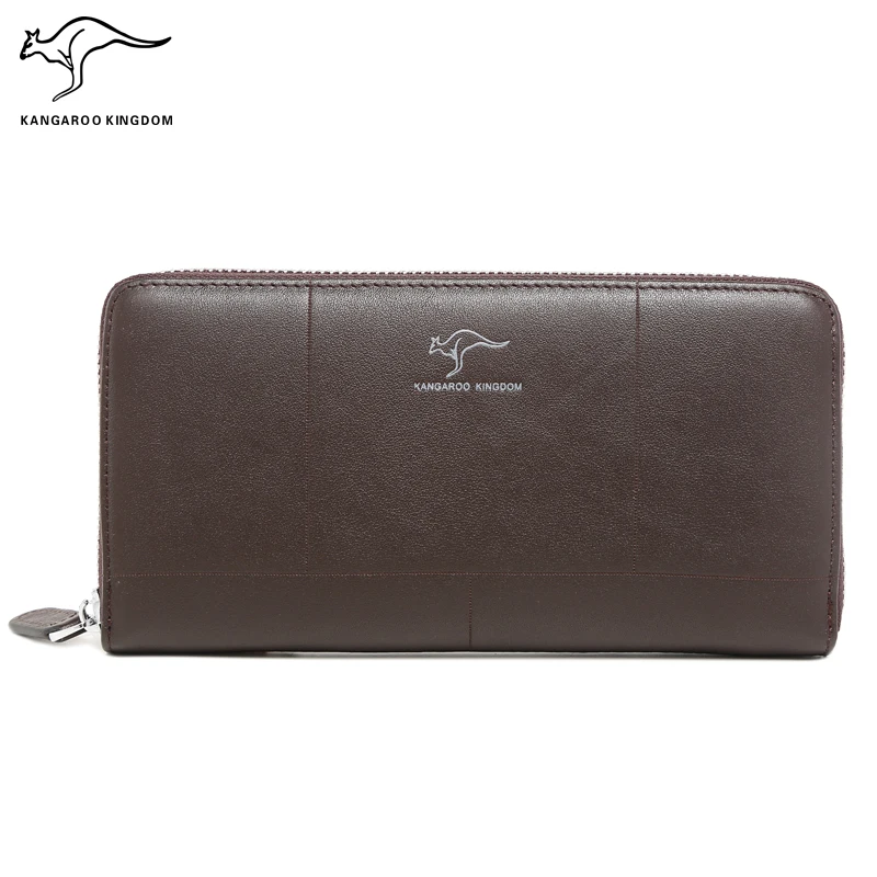 KANGAROO KINGDOM luxury brand men wallets genuine leather long zipper clutch purse business male card holder wallet KANGAROO KINGDOM luxury brand men wallets genuine leather long zipper clutch purse business male card holder wallet