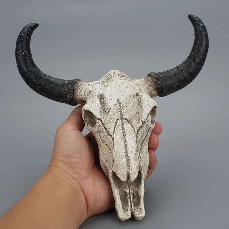 3D Longhorn корова Смола череп голова настенный Декор для дома и офиса бар вечерние дикой природы Бык Рог животного скульптура украшения ремесла