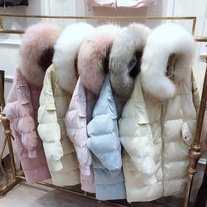 2018 Canard Épais Laveur Longs noir rose Et Naturel Fourrure Vers Beige Veste Pardessus Bas Pour De Le Femmes Raton Capuche Vestes À Femme D'hiver bleu Blanc Des Parkas dwxqZCXdH