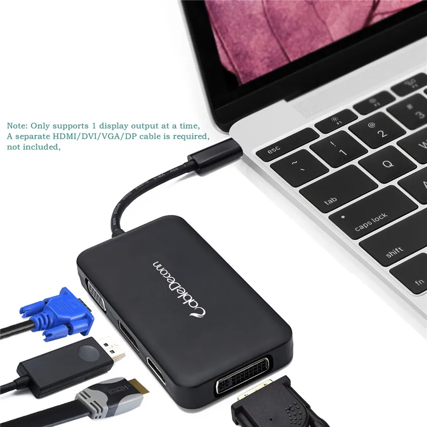 TYPE C концентратор USB C к HDMI 4K VGA DP DVI конвертер USB C к DisplayPort 4K 60HZ VGA DVI адаптер для Macbook Dell Thunderbolt Dock