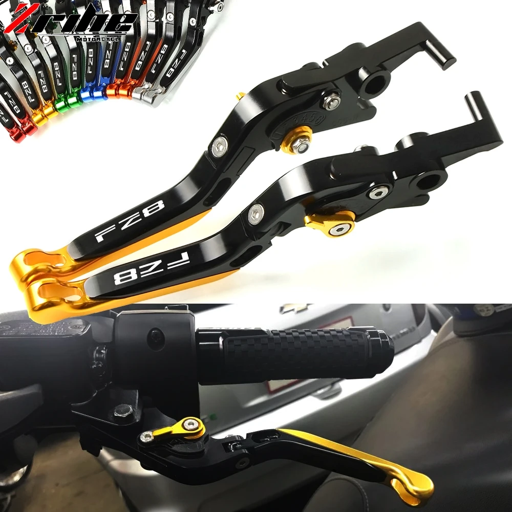 Laser Logo(FZ8) black 2019 New CNC Folding Extendable Motorcycle Brake Clutch Levers For Yamaha FZ8 2011 2012 2013 2014 2015 | Автомобили