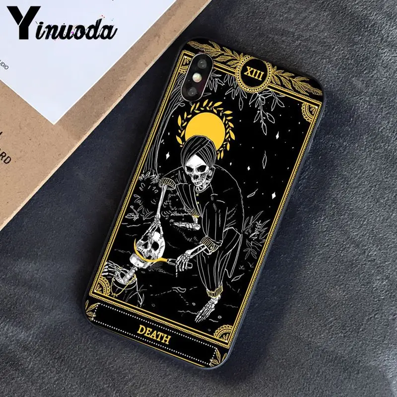 Yinuoda Death Tarot TPU черный чехол для телефона iPhone 6S 6plus 7 7plus 8 8Plus X Xs MAX 5 5S XR - Цвет: A3