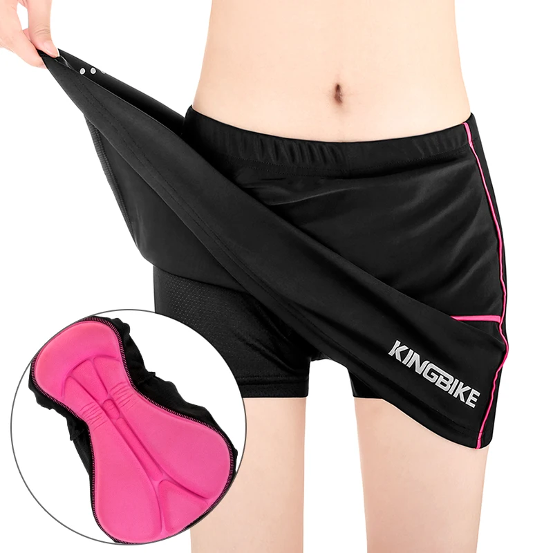 

KINGBIKE Women Cycling Shorts Skirts 3D Padded Gel Black Quick Dry Bike Shorts Skirt Sport Skirts MTB Anti-sweat Bicycle Shorts