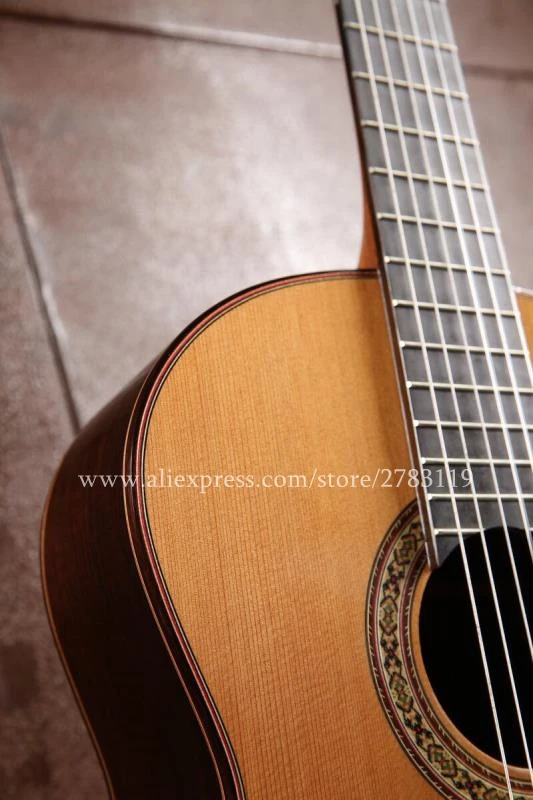 Finlay 39 inch Full Solid Acoustic Classical guitar With Spruce Top/ Solid Rosewood Body +Hard Case,Professional Handmade Gloss