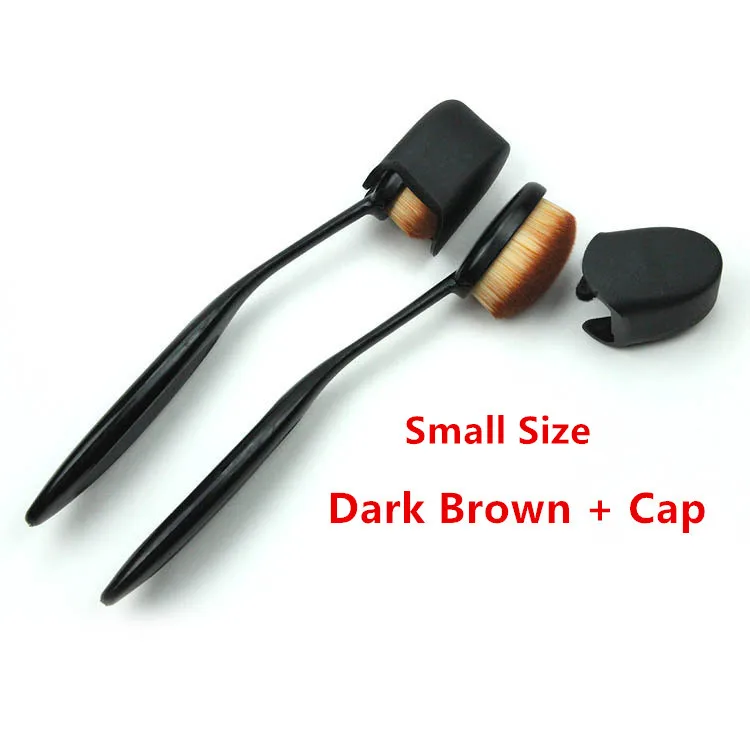 Small D Cap 1 шт., новая Кисть для макияжа, зубная щетка с колпачком, большой размер, 16 см, Мягкие кисти для макияжа, основа, овальные кисти, профессиональные инструменты для макияжа - Handle Color: Small D Cap
