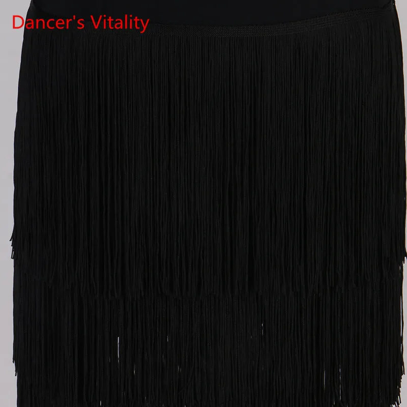 New Women Professional Latin Dance Competition Diamond+ Tassel Sexy Long Sleeves Dress Custom Size Colour