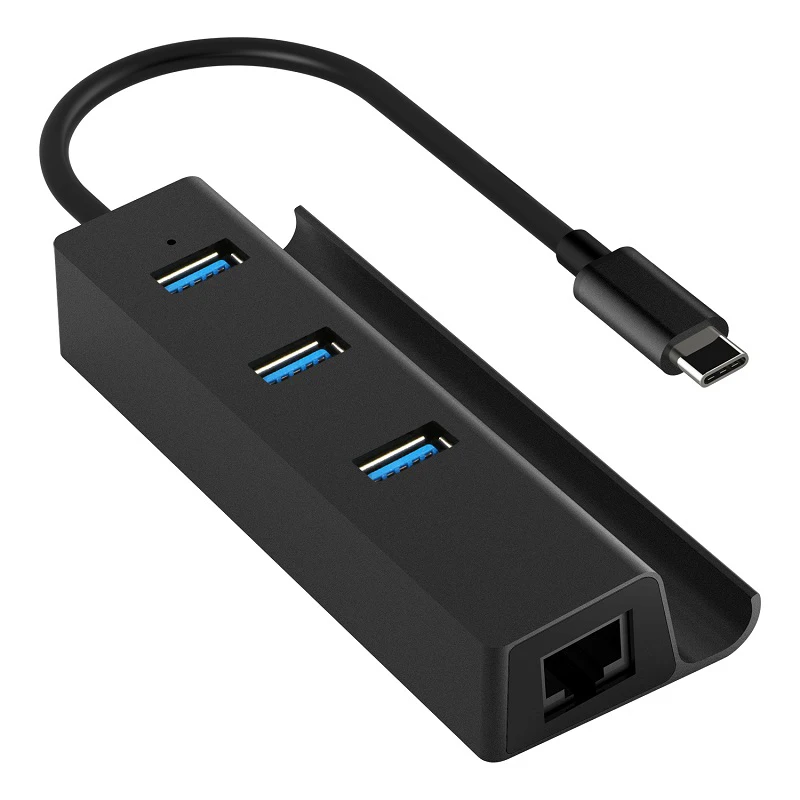 YUNCLOUD USB 3,0 концентратор Тип C к локальной сети Ethernet RJ45 кабель адаптер сетевого адаптера с 3 Порты и разъёмы USB адаптер для ноутбука Macbook Тетрадь ноутбук - Цвет: with phoneholder
